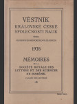 Věstník královské české společnosti nauk; ročník 1938 - náhled