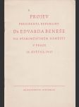 Projev presidenta republiky dr.edvarda beneše na staroměstském náměstí 16. 5. 1945 - náhled