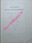 Rukopis královédvorský - i. staročeské zpěvy hrdinské / ii. staročeské zpěvy milostné - náhled