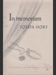 In memoriam Josefa Hory - náhled