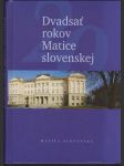 Dvadsať rokov Matice slovenskej - náhled