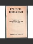 Political Resolution. Adopted by the XIII Congress of the CPI at Patna, March 12-17, 1986 [Indie] - náhled