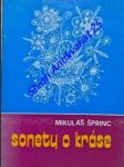 Sonety o kráse - šprinc mikuláš - náhled