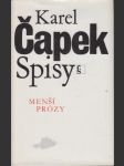 Spisy Karla Čapka: Menší prózy - náhled