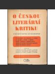 O českou literární kritiku - náhled